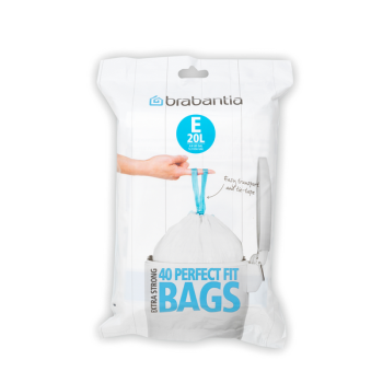 Saci de gunoi, cod E, 40 bucăţi, 20 l, Brabantia - 8710755362002  40302