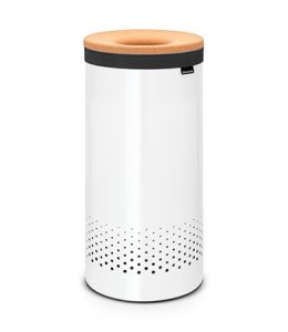 Coş rufe cu capac din plută, inox, alb+maro, 35 l, Brabantia - 8710755104367  40489