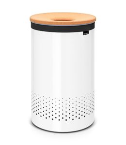 Coş rufe cu capac din plută, inox, alb, 60 l, Brabantia - 8710755104404  40485