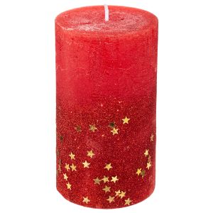 Lumânare decorativă strălucitoare, parafină, roșu, 12x7 cm, Atmosphera - 3560239507307