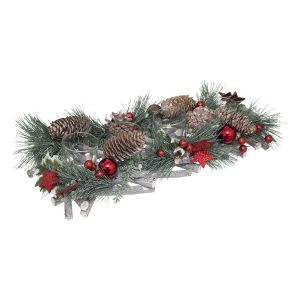 Aranjament deco Crăciun, cu suport lumânări, 39x14cm, Atmosphera - 3560231586089