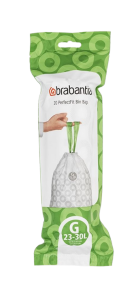 Saci de gunoi, cod G, 20 bucăţi, 23-30 l, Brabantia - 8710755105302 49759