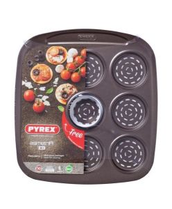 tava pentru mini pizza asimetria metal neaderent negru 31 x 28 x 2 cm pyrex 3426470275439