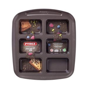 tava dreptunghiulara mini tarte asimetria metal neaderent negru 29 x 26 cm pyrex 3426470275446
