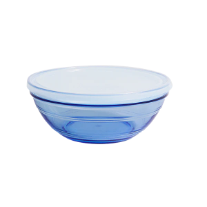 Caserolă rotundă, albastru, cu capac, sticlă, 1.59 l, FreshBox Rond, Duralex - 3550190403503