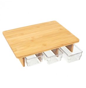 tocator cu 3 compartimente bambus plastic cook concept 3664944296539