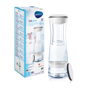 Carafă filtrantă + disc filtrant MicroDisc, plastic, alb, 1.3L, Fill&Serve, Brita - 4006387051785