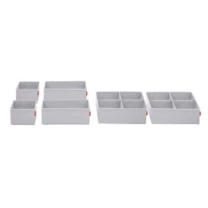 set 6 organizatoare pentru sertar gri deschis poliester rayen 8412955020170