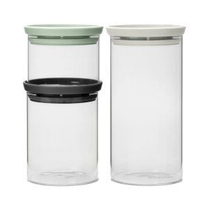 set 3 recipiente depozitare rotunde sticla brabantia 8710755100550