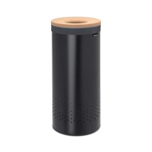 Coş rufe cu capac din plută, inox, negru, 35 l, Brabantia - 8710755120008 49439