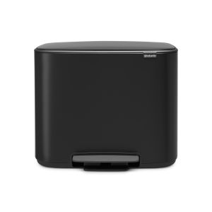 Coş de gunoi cu pedală, 3 compartimente, negru, inox, 3x11 l, Bo Pedal Bin, Brabantia- 8710755121104    