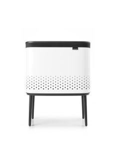 Coş rufe cu capac din plastic, inox, alb, 60 l, Bo, Brabantia - 8710755200502 47134