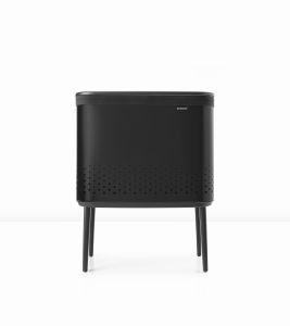 Coş rufe cu capac din plastic, inox, negru, 60 l, Bo, Brabantia - 8710755200526 47133