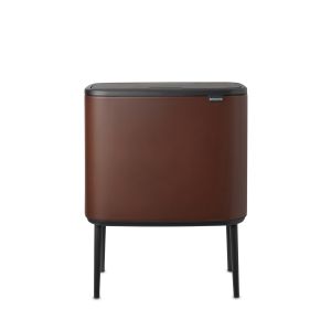 Coş de gunoi cu soft touch, 2 compartimente, maro arămiu, inox, 23+11 l, Bo Touch, Brabantia - 8710755208621         49912