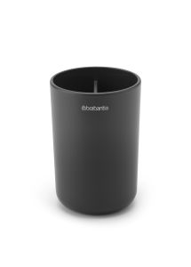 Pahar igienă dentară, plastic, gri închis, 7.6x7.6x11 cm, ReNew, Brabantia - 8710755280283 47113