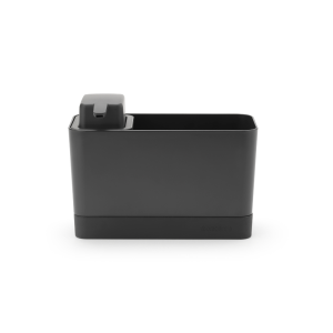 organizator chiuveta dispenser sapun lichid plastic gri inchis 11 5 x 19 x 8 5 cm brabantia 8710755302602