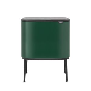 Coş de gunoi cu soft touch, 2 compartimente, verde închis, inox, 23+11 l, Bo Touch, Brabantia - 8710755304187         50162
