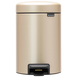 Coş de gunoi cu pedală, bej auriu, inox, 3 l, NewIcon, Brabantia - 8710755304408