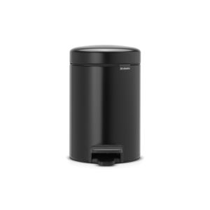 cos de gunoi din inox cu pedala 3 l negru newicon 8710755113321
