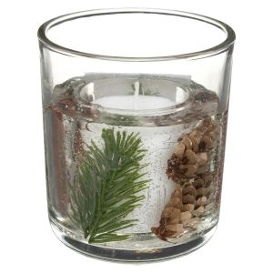 Lumânare decorativă gel, pahar de sticlă, model Crăciun, Atmosphera - 3560231571801