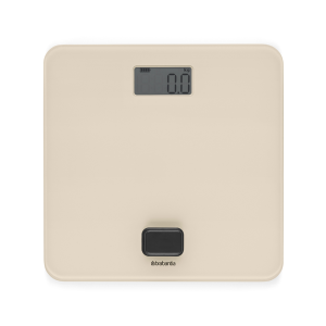 Cântar digital fără baterii, sticlă, bej soft, 30x30x4.3 cm, max. 150 kg, ReNew, Brabantia - 8710755223525