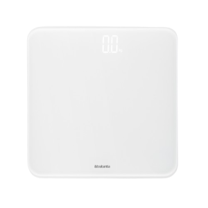 Cântar digital cu baterii, sticlă, alb, 30x30x2.4 cm, max. 180 kg, ReNew, Brabantia - 8710755280146